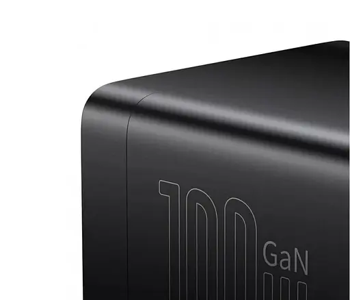 Мережевий зарядний пристрій Baseus GaN3 Pro Desktop Powerstrip AC+2U+2C 100W EU Black With Mini White Cable Type-C to Type-C 100W, 20V/5A, 1 м Black） - фото 6