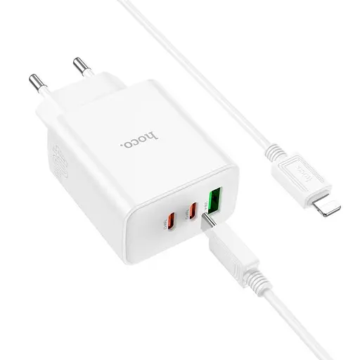 Зарядный комплект Hoco C126a Pure power three-port 40 W с кабелем USB-C USB-C - фото 2