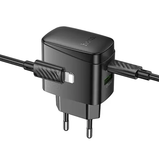 МЗП Hoco CS61A Bright PD30W+QC3.0 (1USB-A/1C) + кабель Type-C to Lightning Black - фото 4