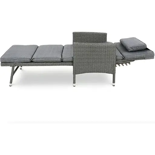 Садовый шезлонг Di Volio Breso из серого ротанга - фото 10