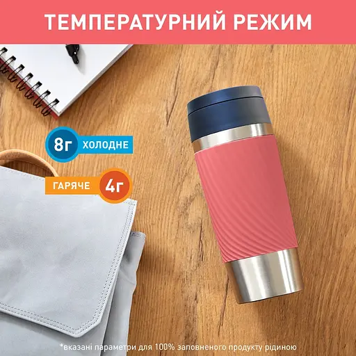 Термочашка Tefal Travel Mug Classic Twist 360 мл коралловая (N2024410) - фото 11