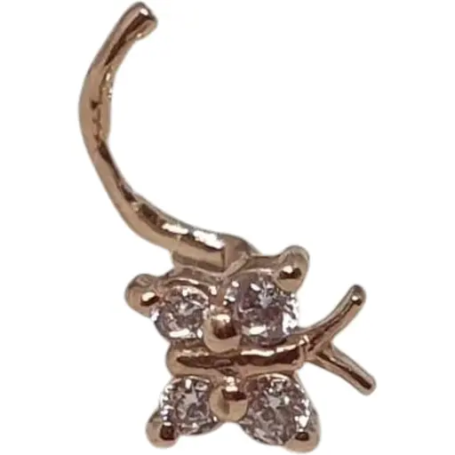 Золота сережка-пірсинг Dear в ніс Dear з фіанітами. 1041.1