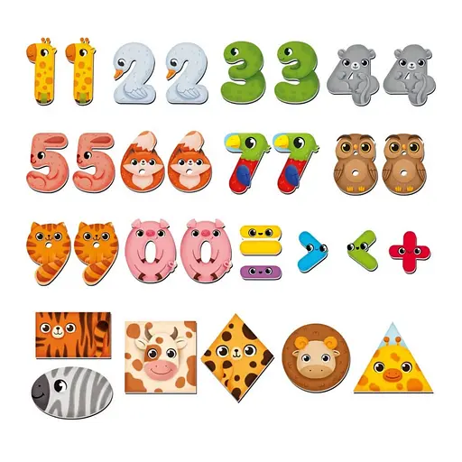 Детская развивающая магнитная игра "Чудо-математика. Цифры и фигуры" Vladi Toys VT5411-19 31 магнит - фото 2