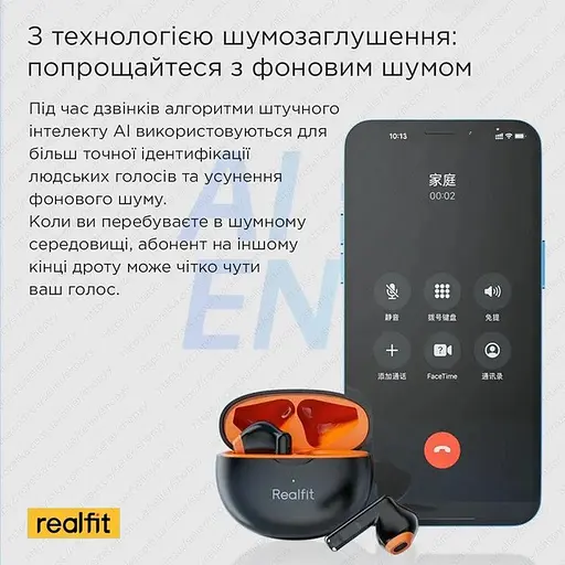 Навушники бездротові Realfit TWS із шумозаглушенням F2 - фото 3