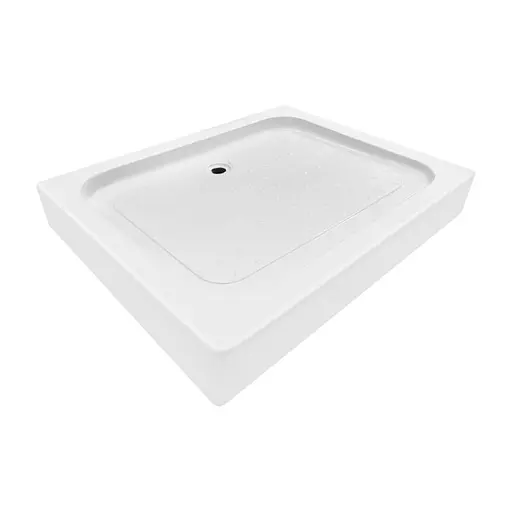 Душевой поддон Kapielka ST100x80x14 низкий прямоугольный диаметр слива 52 мм Lidz Белый - фото 2