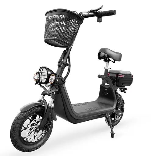 Электросамокат EVOBIKE Zen U12 MAX 2025 года черный | электросамокат с тремя фарами, корзинкой и багажником - фото 1