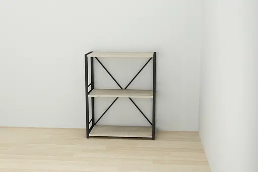 Этажерка 3/60 Ferrum-decor Серии Коннект 73x60x28 черный ДСП Дуб Сонома 16мм (FRD-104257) - фото 4