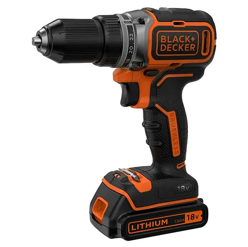Аккумуляторная дрель-шуруповерт Black+Decker с АКБ и ЗП BL186KB - фото 1