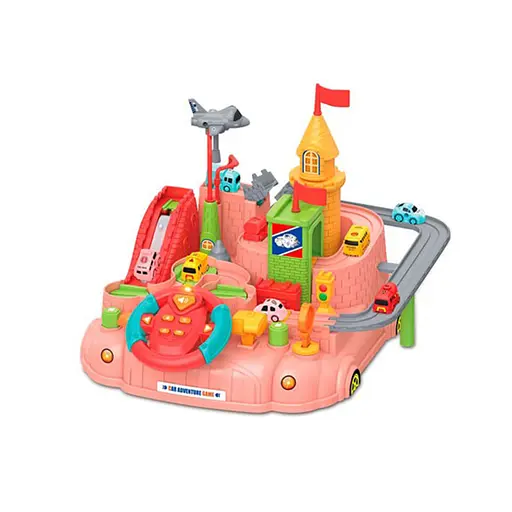 Детский игровой набор "Гараж" Bambi A333-330F(Pink) руль, машинки, самолет - фото 1