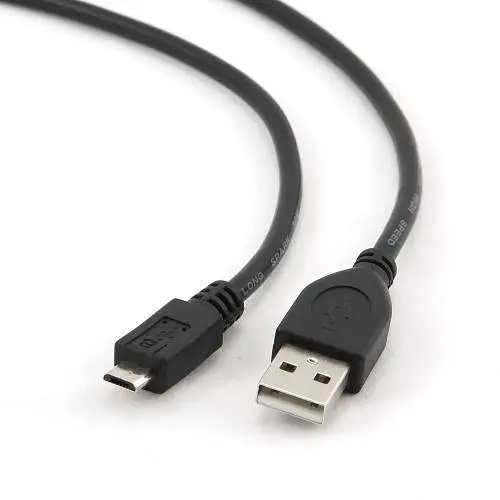 Кабель USB 2.0 AM – microUSB (5P), 3 м, черный, Cablexpert (CCP-mUSB2-AMBM-10) - фото 1