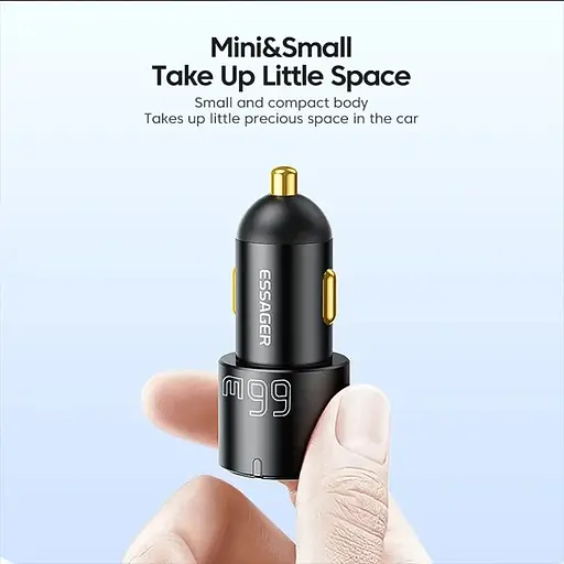 Автомобильный адаптер Essager City Dual для зарядки на 2 USB 60W - фото 2
