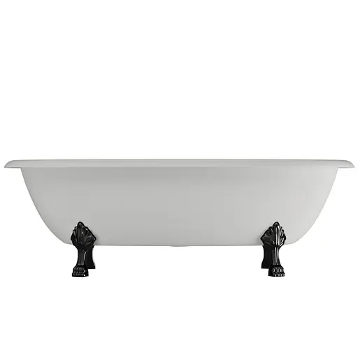 Ванна отдельностоящая глянцевая Amdcon Olmpa 180x90 белая из литого камня черные ножки OLMPA_180_nzhk-bl_HL Белый - фото 10