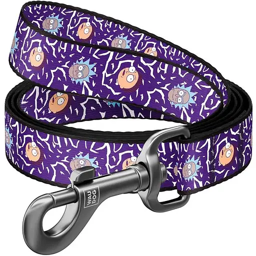 Повідець для собак Waudog Nylon нейлоновий, малюнок "Рік та Морті 2", L-XXL