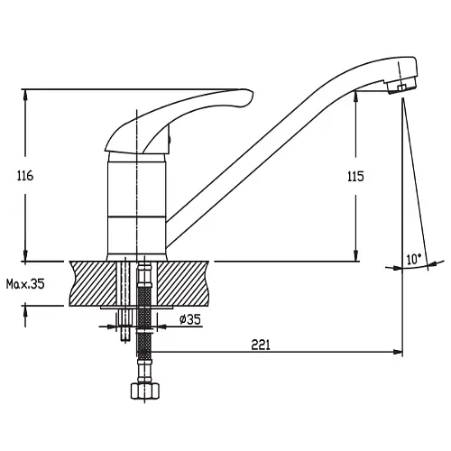 Змішувач для кухні Haiba LUXOR 004 (HB0235) - фото 2