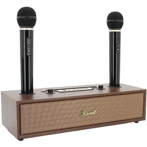 Колонка Kisonli G102 Bluetooth 5.3,Two microphone, 2х8W, 1800mAh, USB/TF/BT/AUX, DC: 5V, BOX, Brown, Q8 - фото 1