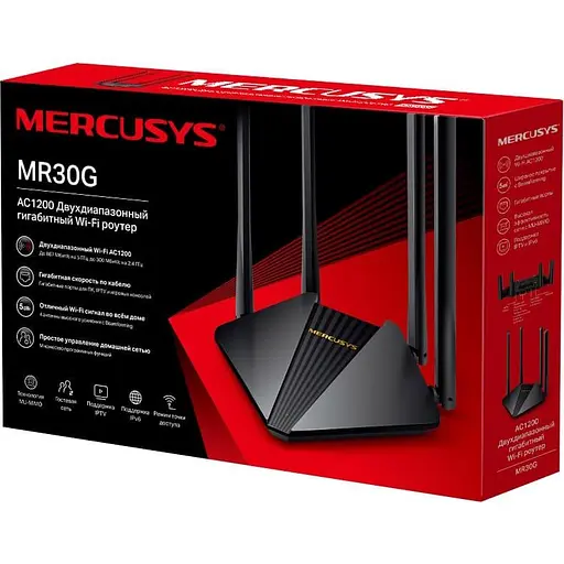 Роутер Mercusys MR30G AC1200 Black 802.11ac (MR30G) - фото 4