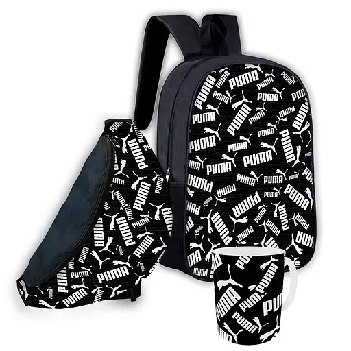 Набір дитячий PUMA рюкзак 36х27см сумка-бананка, кружка з принтом для хлопчика (01637)