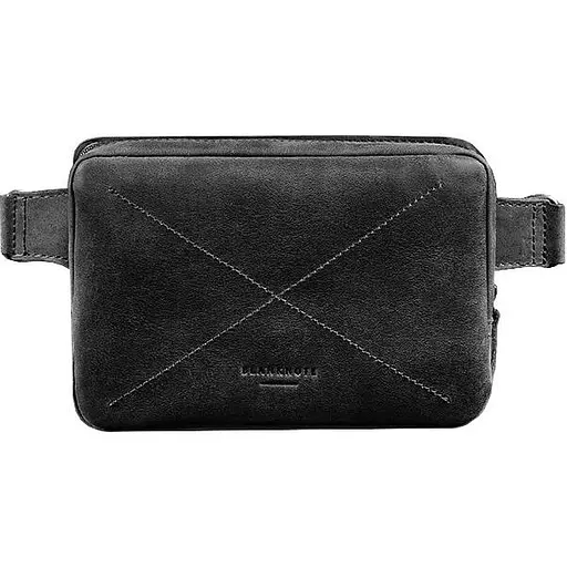 Шкіряна поясна сумка Dropbag Mini чорна Crazy Horse - фото 1