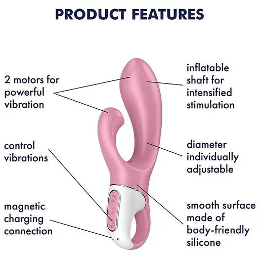 Вибратор-кролик Satisfyer Air Pump Bunny 2 надувается - фото 4