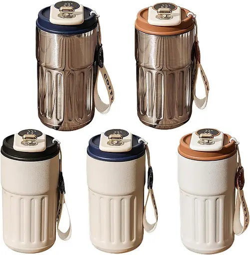 450 мл вакуумний ізольований кухоль з нержавіючої сталі герметичний дисплей температури Кавова чашка з кришкою для кави - фото 4