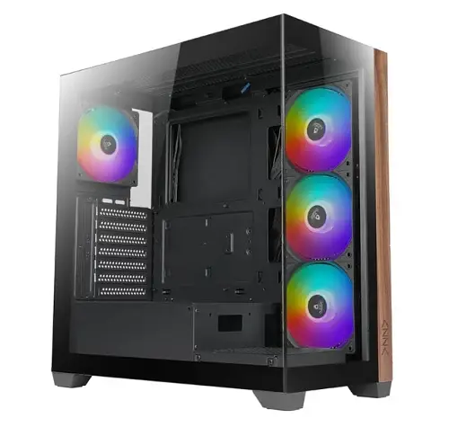 Корпус Azza NEPTUNE, Black, без БЖ, Mid Tower, для ATX/Micro ATX/Mini ITX, USB 3.0/2xUSB 2.0, макс. CPU - 170 мм/VGA - 300 мм, 3x120 мм ARGB, боковая и передняя панель из закаленного стекла CSAZ-491 - фото 3