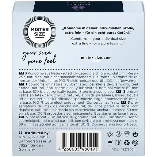Презервативы Mister Size - Pure feel - 69 (3 condoms) - фото 3