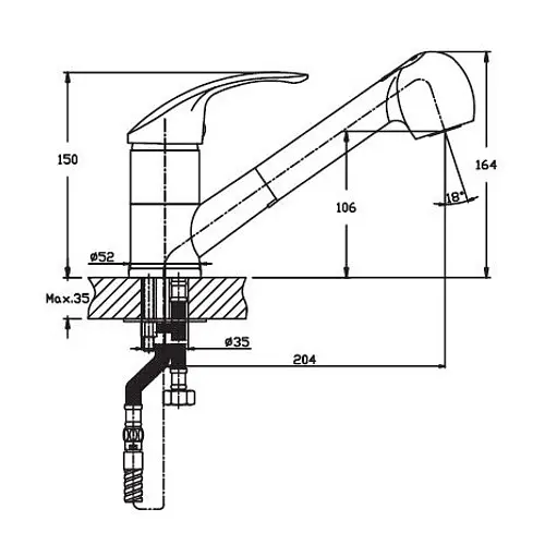 Змішувач для кухні Haiba MARS 014 c висувною лійкою (HB0266) - фото 2
