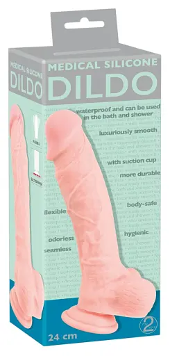 Фалоімітатор Medical Silicone Dildo 24 см тілесний - фото 7