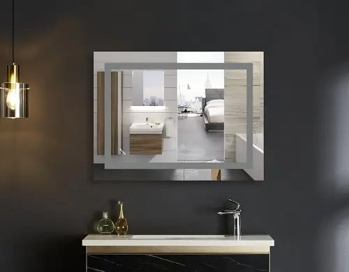 Дзеркало Mixxus WARM MR12-80x70-REVERSE з LED Touch, Anti-fog, димером, регулюванням яскравості (MI6936) - фото 4