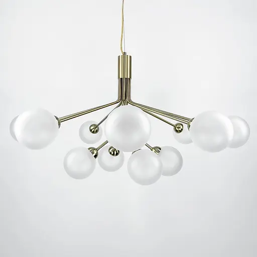 Элегантная латунная люстра на 12 матовых плафонов Ст. J 061/12 | Line F - фото 4