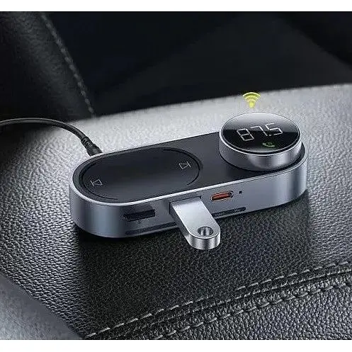 FM-блютуз-модулятор автомобільний Baseus CCTM-01 трансмітер адаптер зарядний пристрій - фото 2