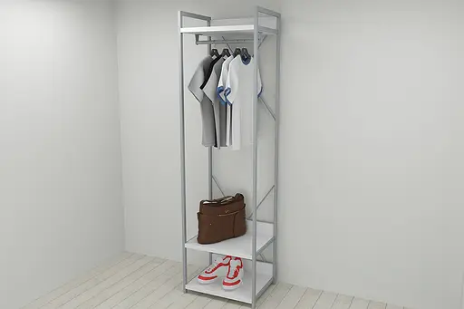 Шафа Гардероб Уні секція 1 серії Конект Ferrum-decor 220x60x50см Сірий метал ДСП Білий 32 мм (FRD-104503) - фото 8