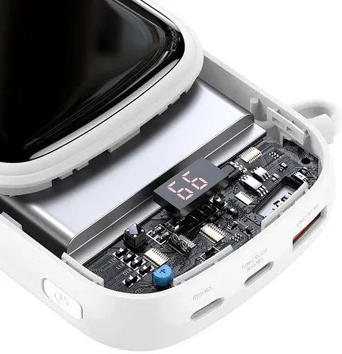 Зовнішній акумулятор Baseus Qpow 20 W 20000 mAh PPQD-H02 вбудований Lightning кабель Білий - фото 6