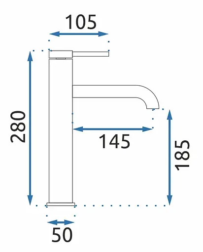 Змішувач для умивальника Rea Spot високий black REA-B2013 Чорний матовий - фото 6