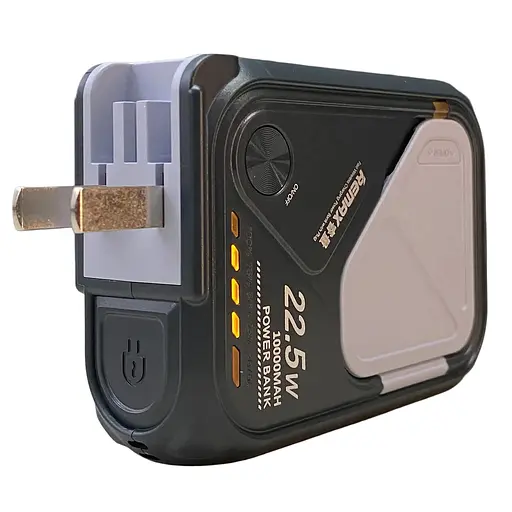 Павербанк-адаптер Remax RPP-116 з вилкою та кабелем / 10000 мАг / 22.5 Вт / USB-C,USB-A,Lightning,MagSafe / PD+QC / Чорний - фото 3