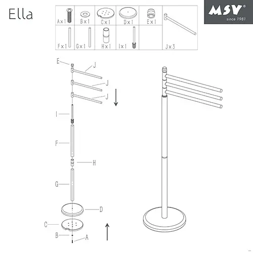 Тримач для рушників 3-рівневий ELLA (142745) - фото 4