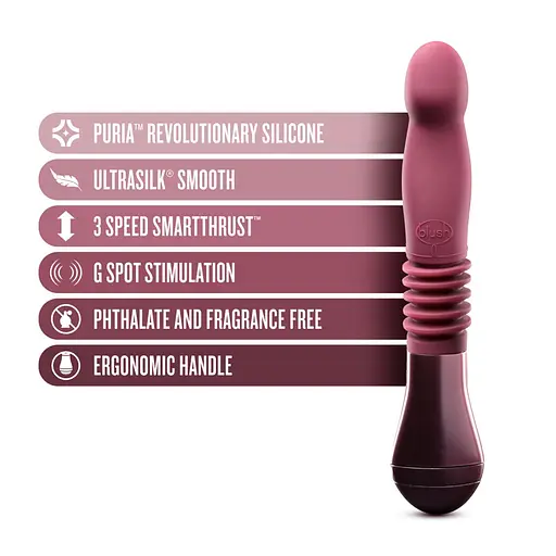 Вібратор Blush Temptasia Trixie 25.4 см бордовий - фото 8