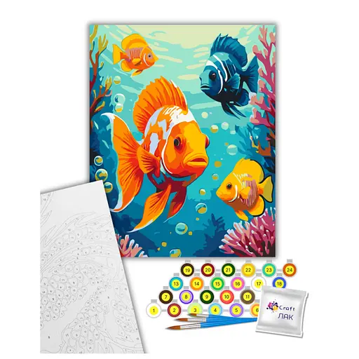 Картина по номерам "Яркие рыбки" Art Craft 11694-AC 40х50 см - фото 2