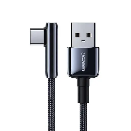 Кабель угловой Ugreen US313 USB-A to Angled USB-C Cable Zinc Alloy Shell with Braided 1 метр (70413)