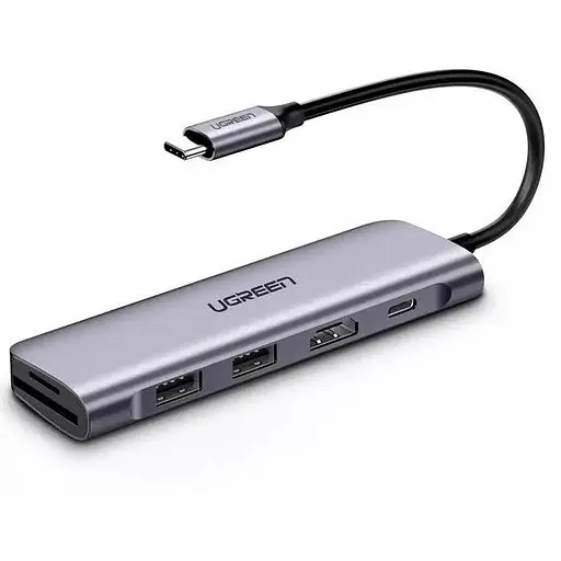 Порт-репликатор (хаб) Ugreen 70411 6-in-1 док-станция HDMI 2xUsb3.0 TF PD 100W - фото 1