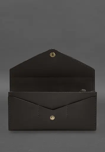 Кожаный клатч (портмоне) на кнопке 5.0 Темно-коричневый краст - фото 3