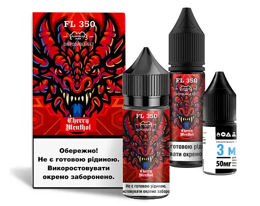 Набор компонентов для самозамеса солевой Flavorlab FL350 30 мл (Cherry Menthol Вишневый ментол, 0-65 мг)