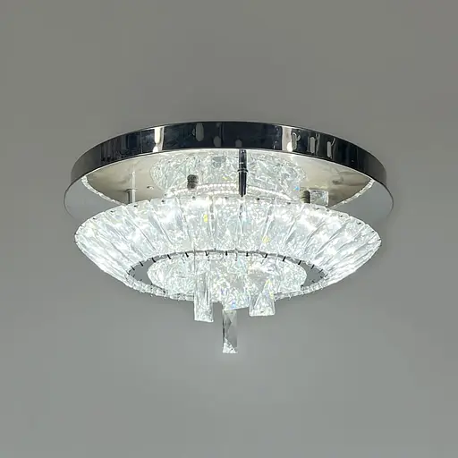 Потолочная хромированная люстра с прозрачным хрусталем Ø 40 см Ст. C 1861/400 | Line F - фото 1