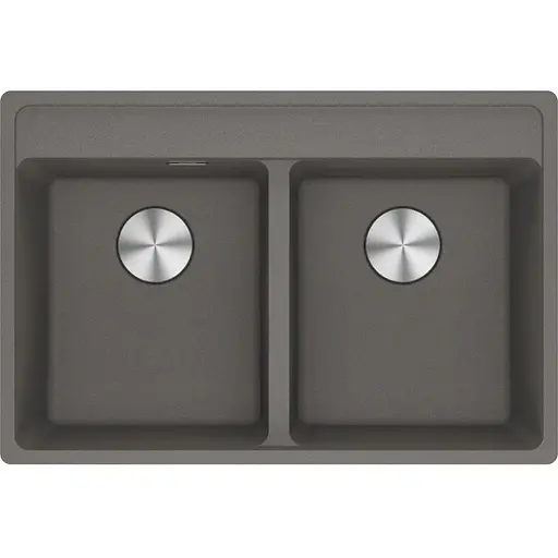 Кухонна мийка Franke Maris, фраграніт, прямокутник, без крил, 760х510х200мм, чаша - 2, врізна, MRG 620 TL, сірий камінь