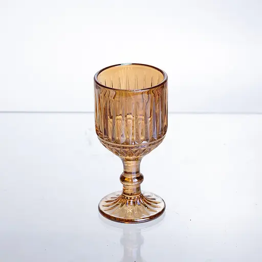 Набір чарок для напоїв 6 штук 50 мл із товстого скла ребристі бурштиновий HP-19-250 прозора чарка для міцних напоїв шотів Yiwu HP-19-250 - фото 3