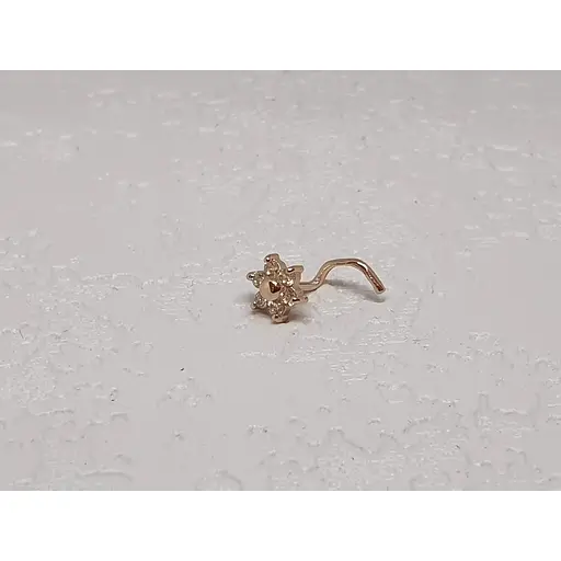Золотая серьга-пирсинг в нос Dear с фианитами. 1040.1 - фото 3