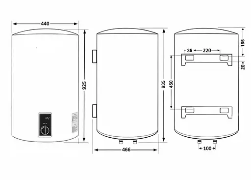 Водонагрівач електричний Thermo Alliance, 2 кВт, сухий ТЕН, 100 вертикальний, циліндричний, чорний (D100V20J3(D)KВ) - фото 9