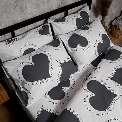 Набір наволочок Moon&Star Бязь Gold Люкс Grey Love 50х50 см 2 шт - фото 2