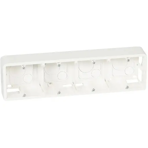 Коробка для настенного монтажа для 4 модулей, Fibrain, 45х90 mm, белая (RAL9010)