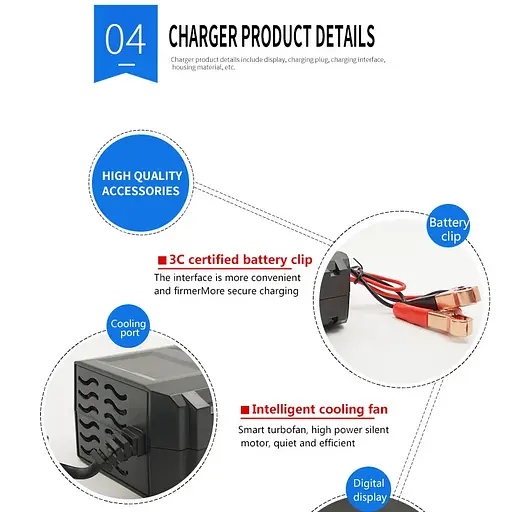 Портативний зарядний пристрій для АКБ KC-20A для свинцево-кислотних та гелевих АКБ - фото 6